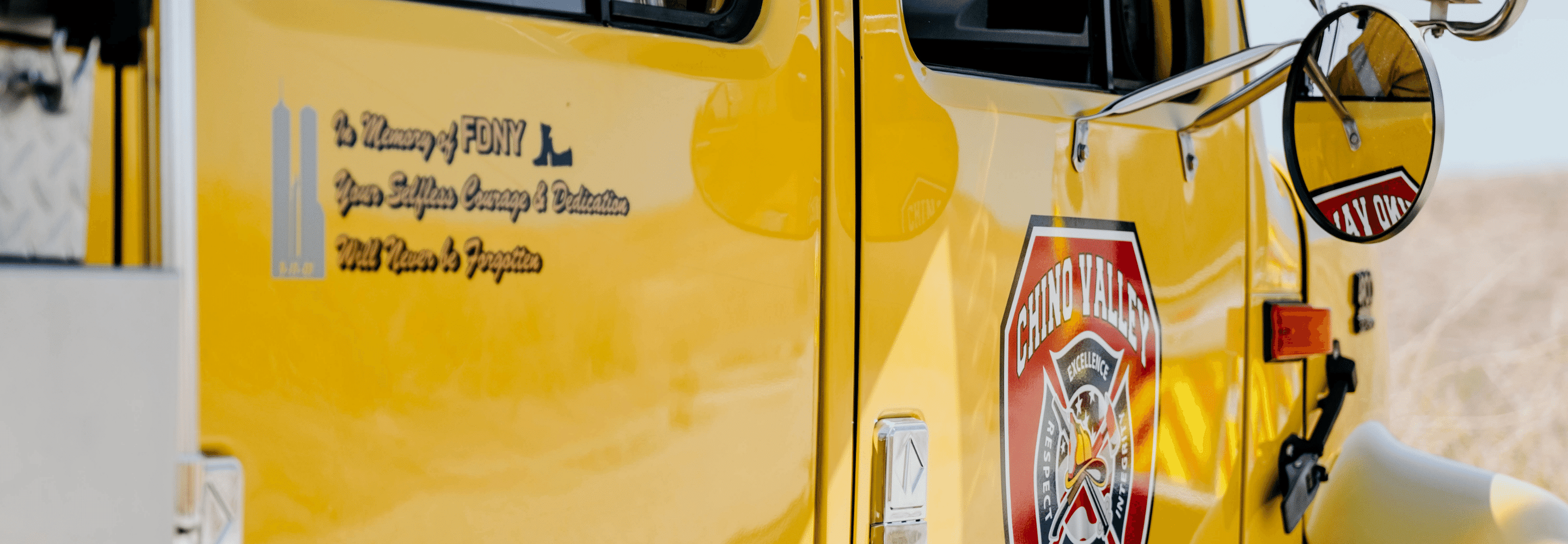 The Side of a Chino Valley Fire District Wildland Fire Vehicle