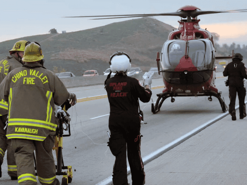 Paramedics and Helicopter